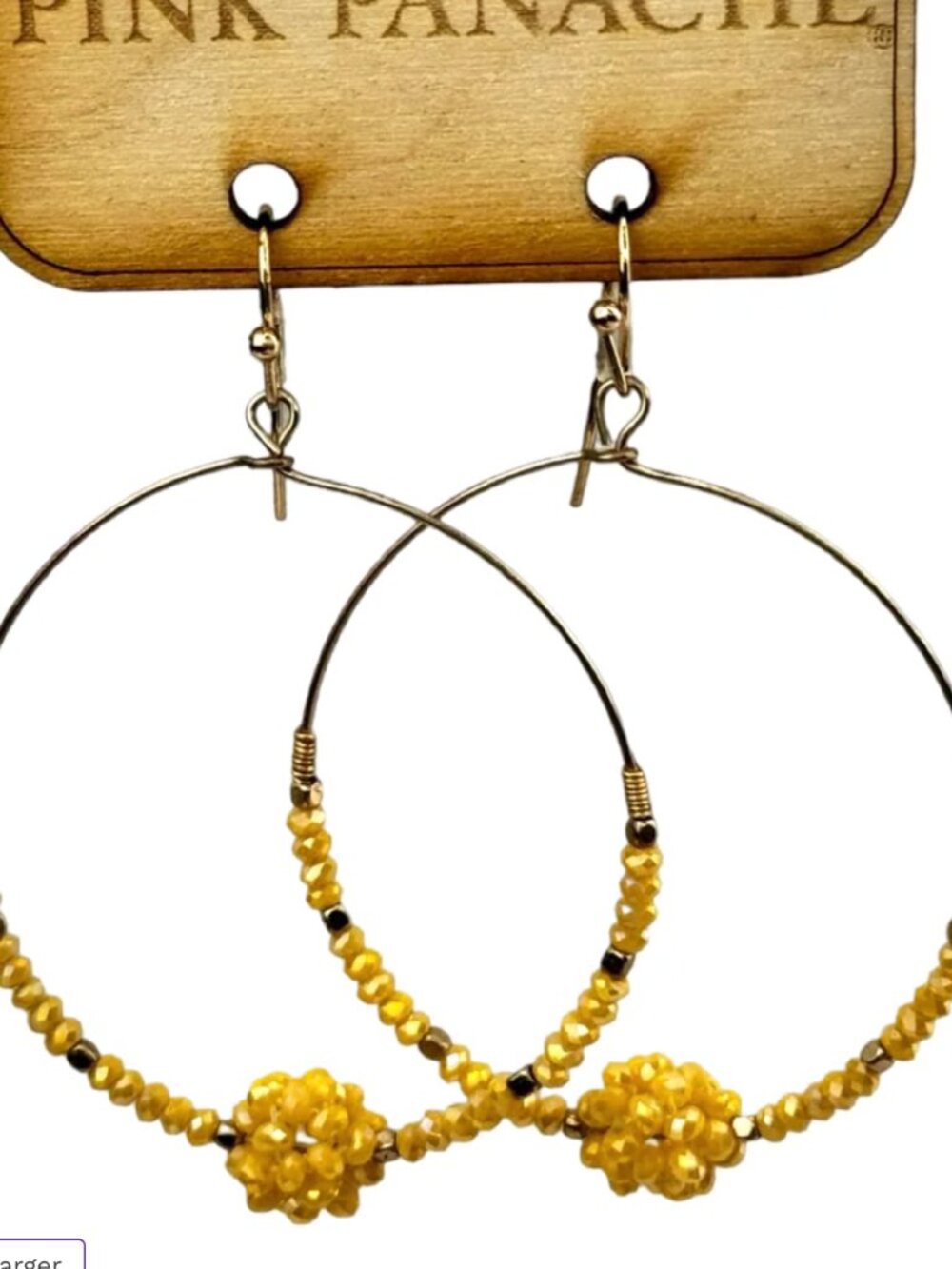 Crystal Ball Earrings in Yellow